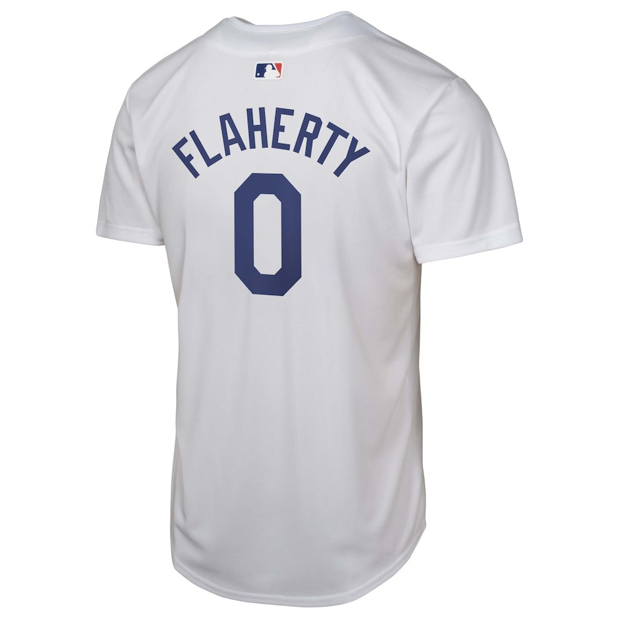 Jack Flaherty 0 Los Angeles Dodgers Home Player Game White MLB Jersey Youth