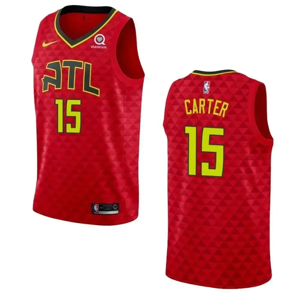 Atlanta Hawks 15 Vince Carter Statement Swingman Red NBA Jersey Men's