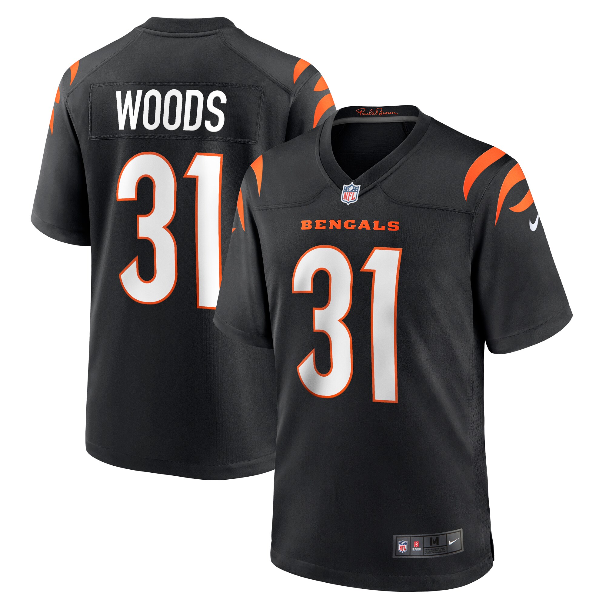 Cincinnati Bengals Ickey Woods Black Retired Player Game NFL Jersey Men's