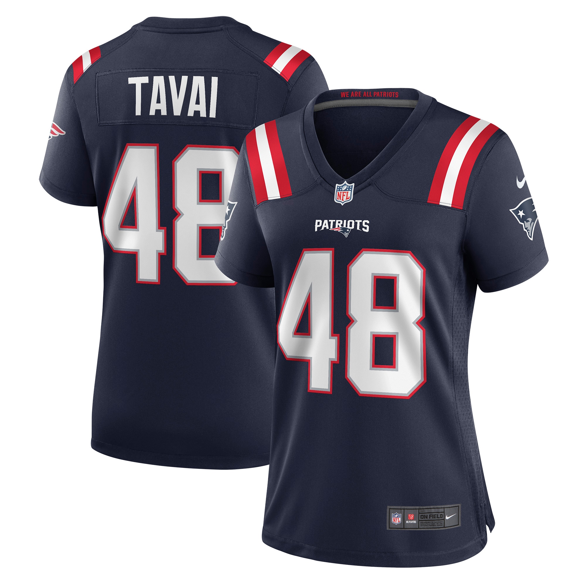 New England Patriots Jahlani Tavai Navy Game Player NFL Jersey Women's