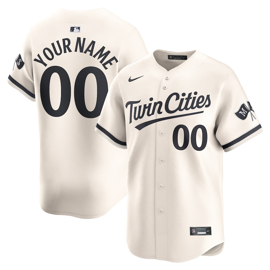 Minnesota Twins Alternate Limited Custom Cream MLB Jersey Men's