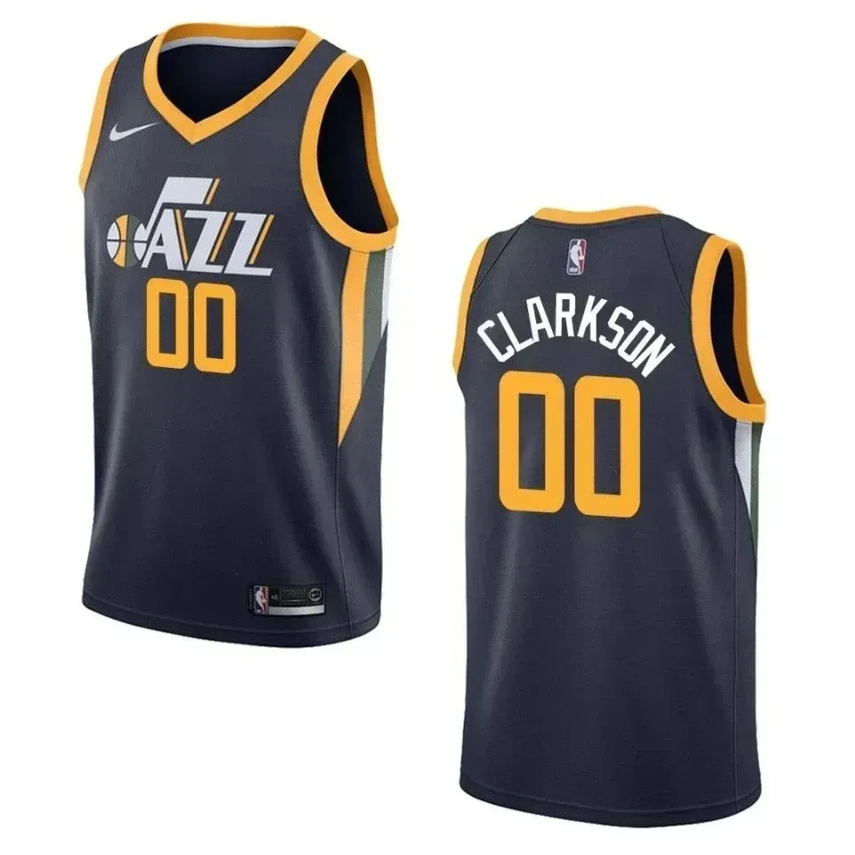 Utah Jazz 00 Jordan Clarkson Icon Swingman Navy NBA Jersey Men's