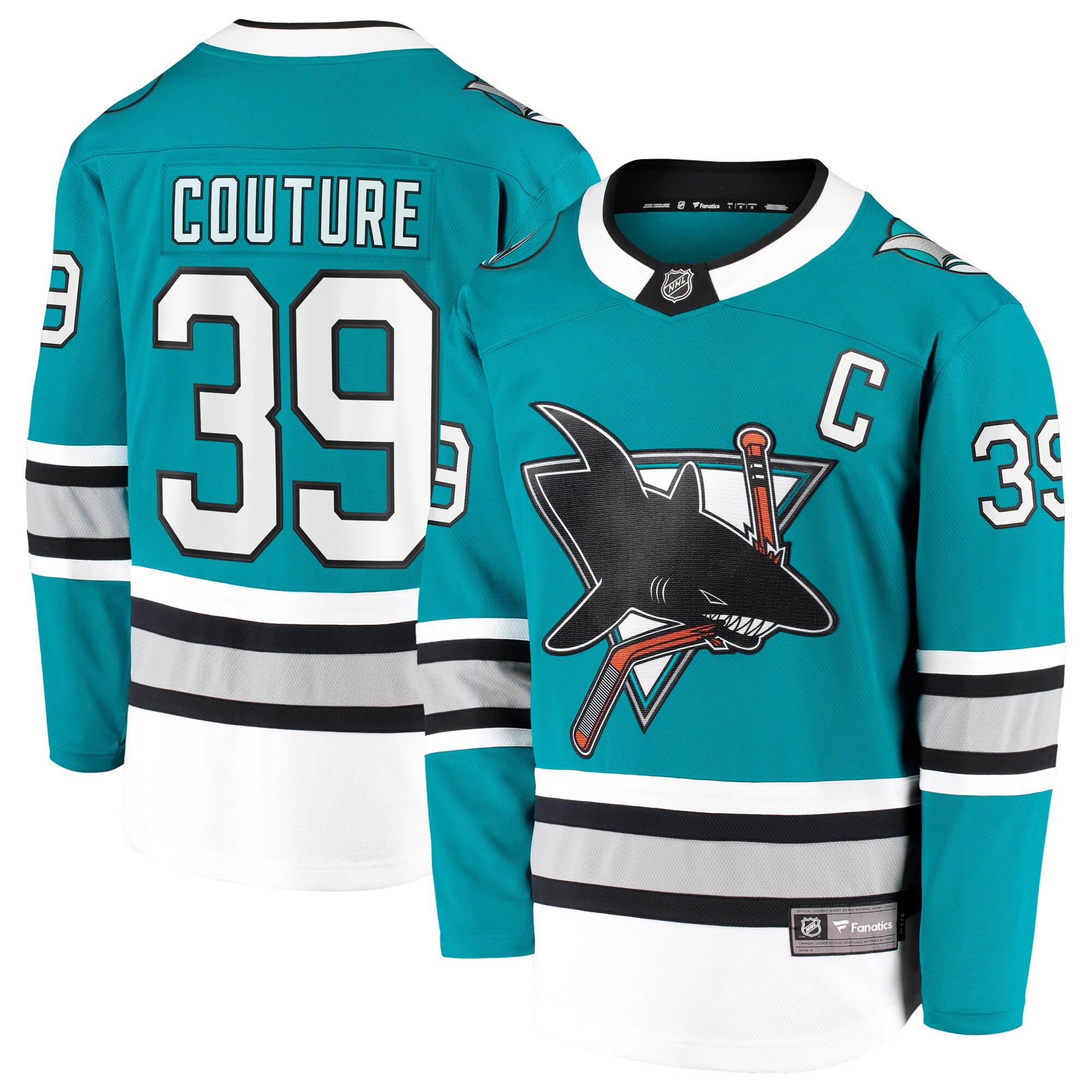 San Jose Sharks Logan Couture Teal 30th Anniversary Premier Breakaway Player NHL Jersey Men's