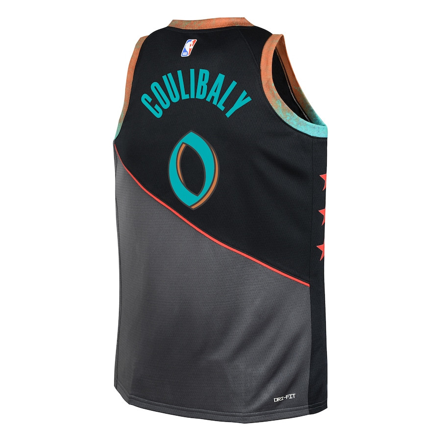 Bilal Coulibaly 0 Washington Wizards 2023/24 City Edition Swingma Black NBA Jersey Youth