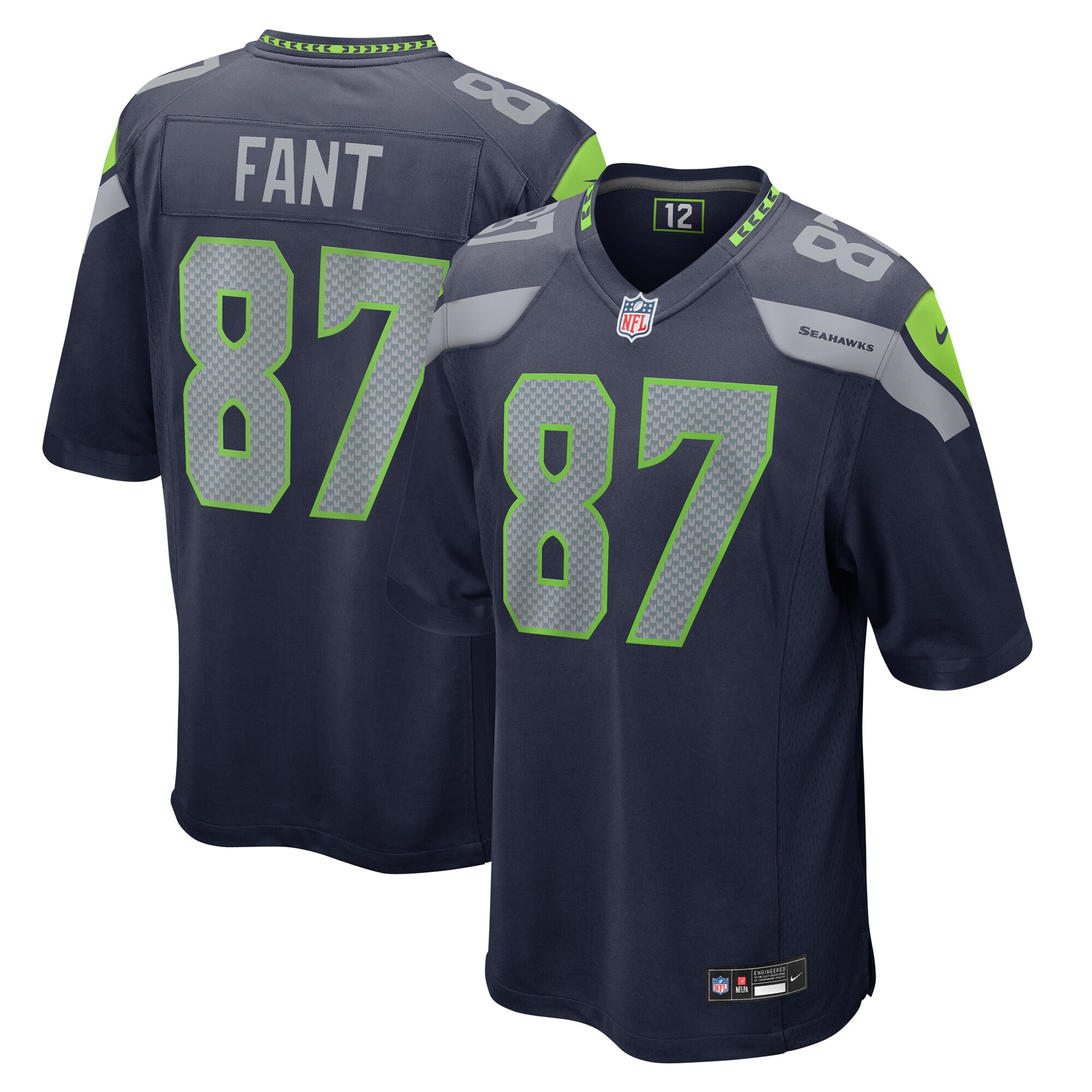 Seattle Seahawks Noah Fant College Navy Game NFL Jersey Men's