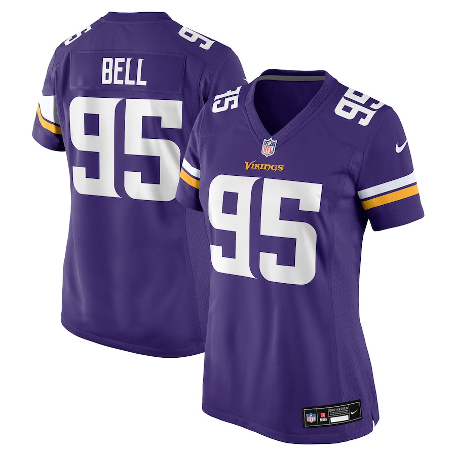 Travis Bell 95 Minnesota Vikings Game Purple NFL Jersey Women's