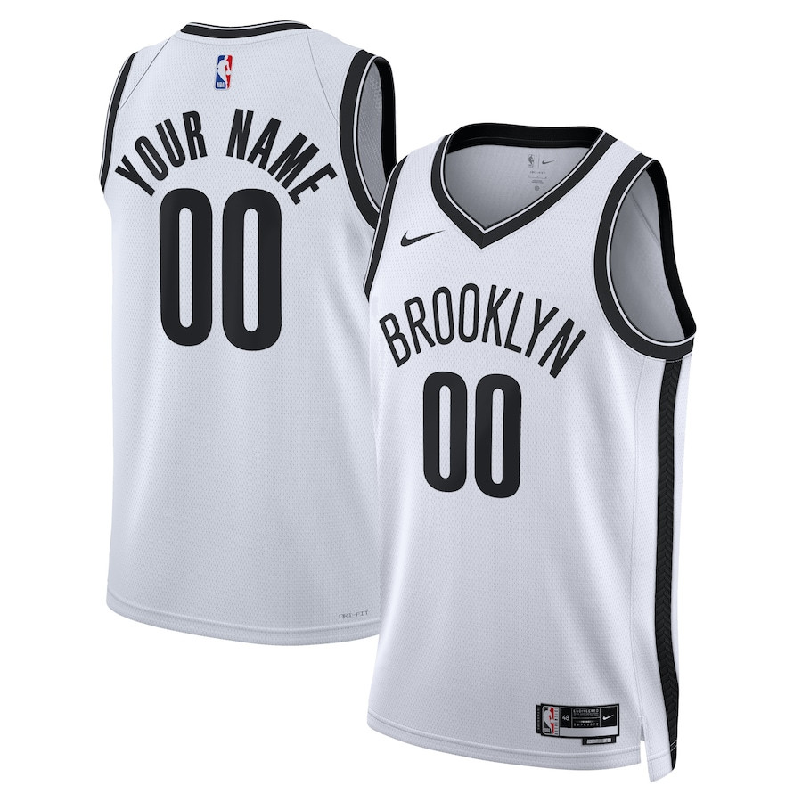 Brooklyn Nets 2023/24 Association Swingman Custom White NBA Jersey Men's