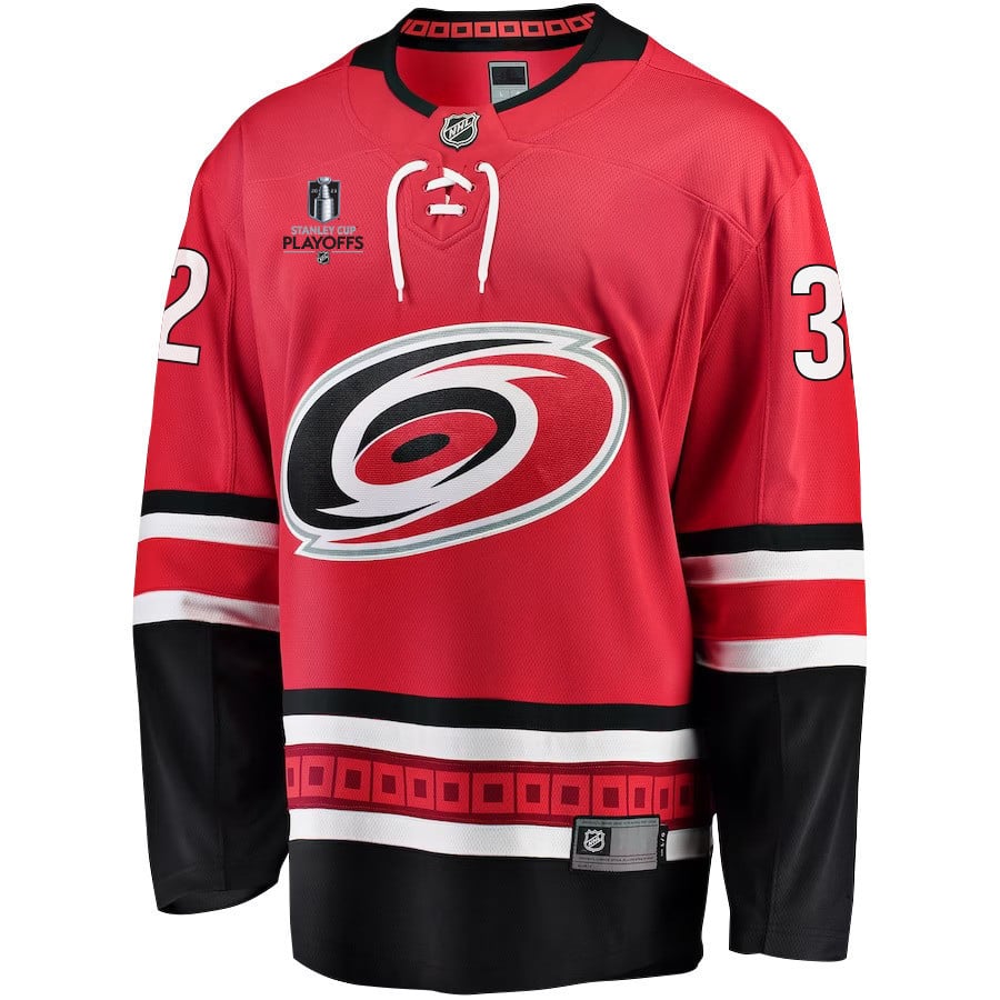 Antti Raanta 32 Carolina Hurricanes Stanley Cup 2023 Playoffs Patch Home Breakaway Red NHL Jersey Men's