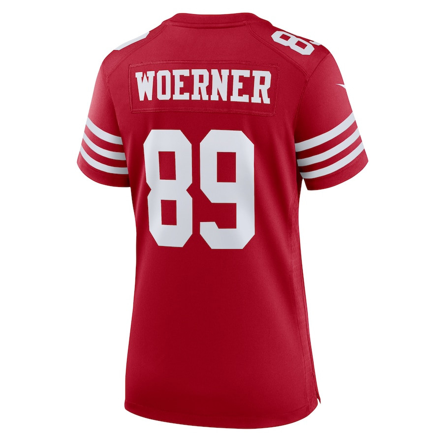 Charlie Woerner 89 San Francisco 49ers Game Scarlet NFL Jersey Women's