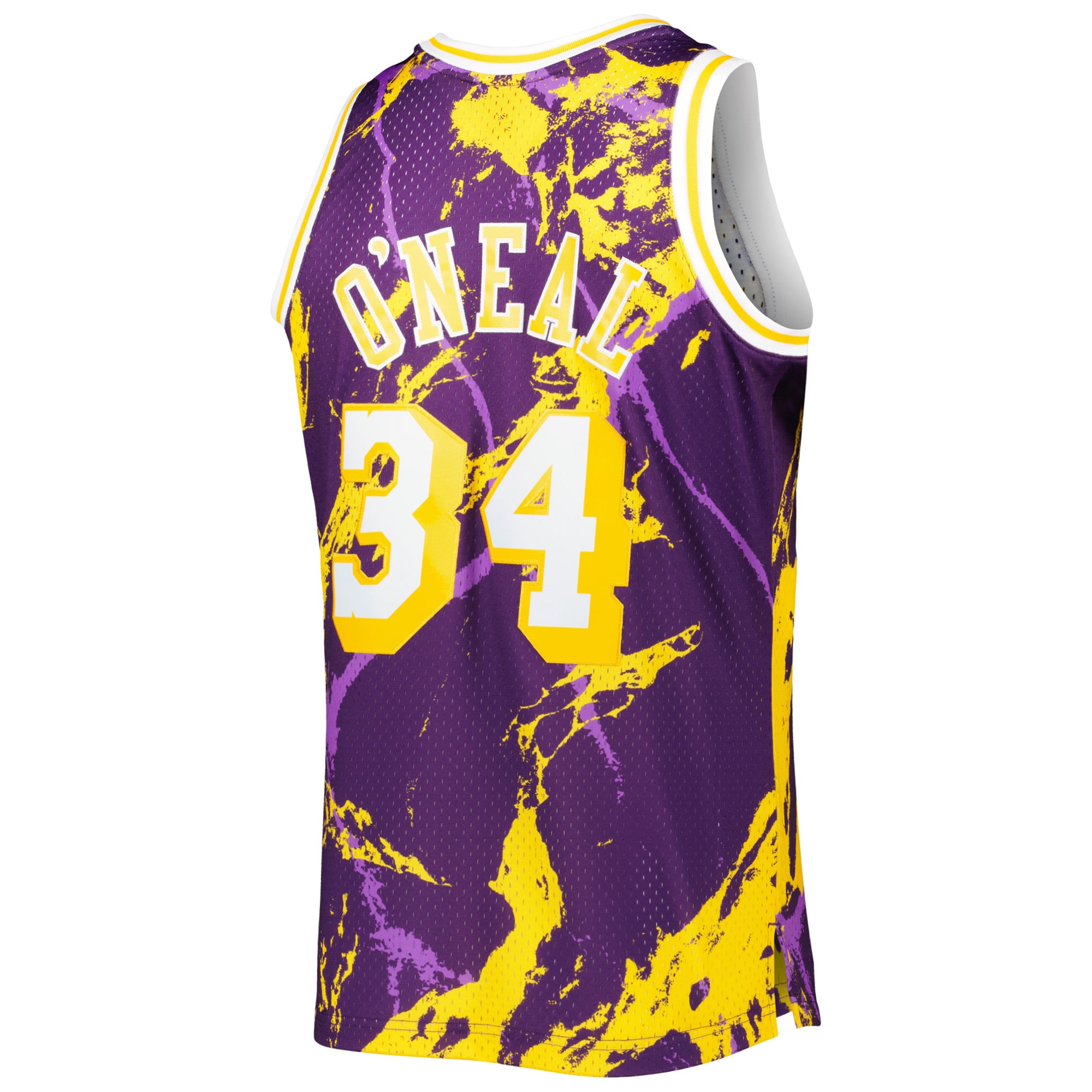 Mitchell Ness Shaquille O'Neal Purple Los Angeles Lakers 1996/97 Hardwood Classics Marble Swingman NBA Jersey Men's