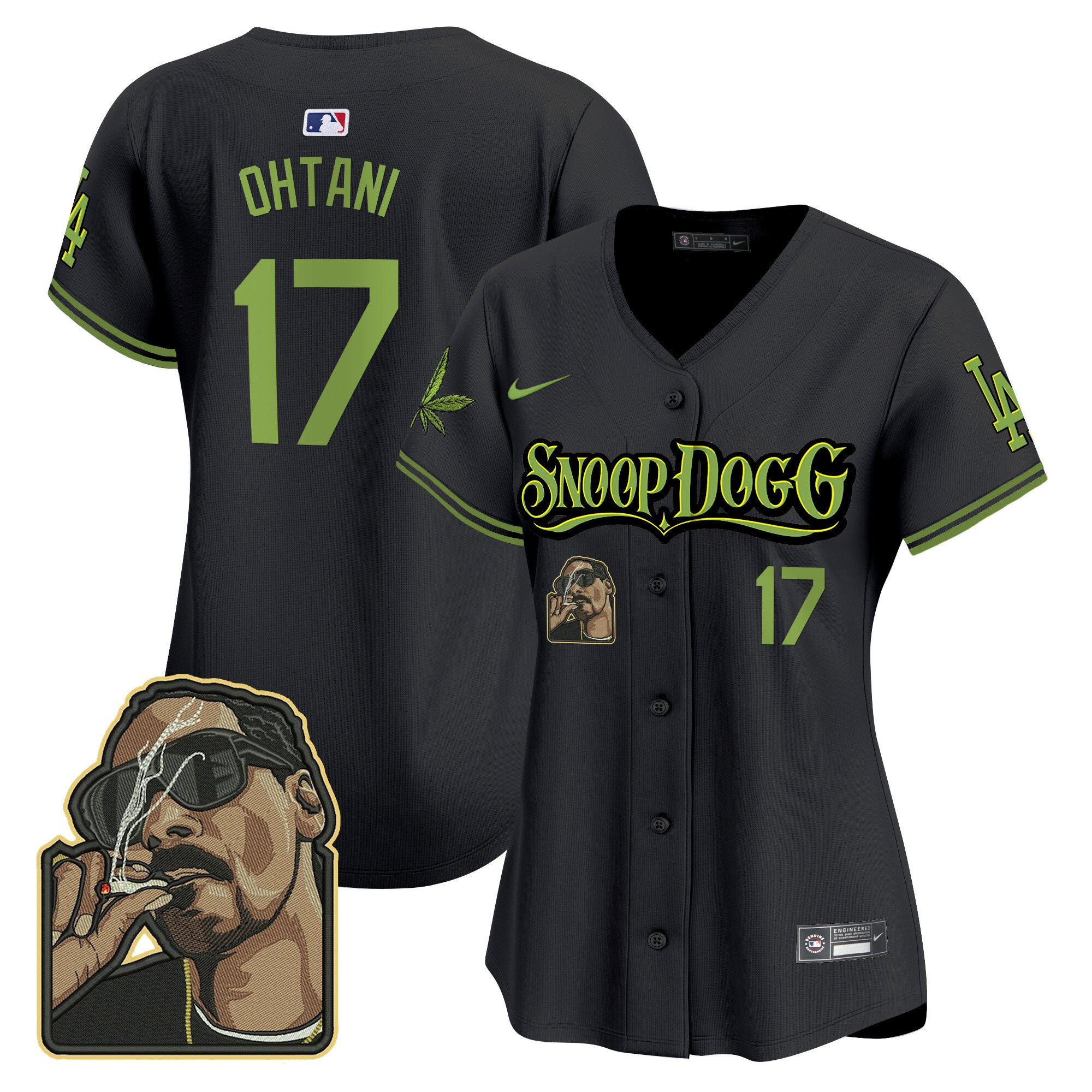Shohei Ohtani 17 Los Angeles Dodgers Snoop Dogg Black MLB Jersey Women's