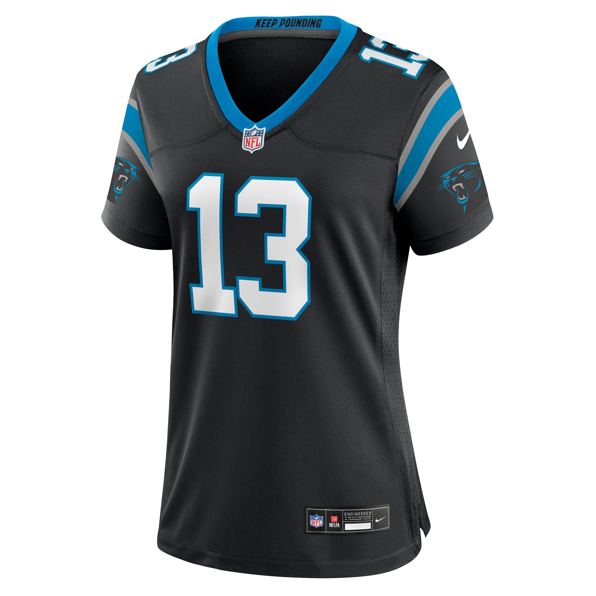 Carolina Panthers Troy Hill Black Team Game NFL Jersey Women's