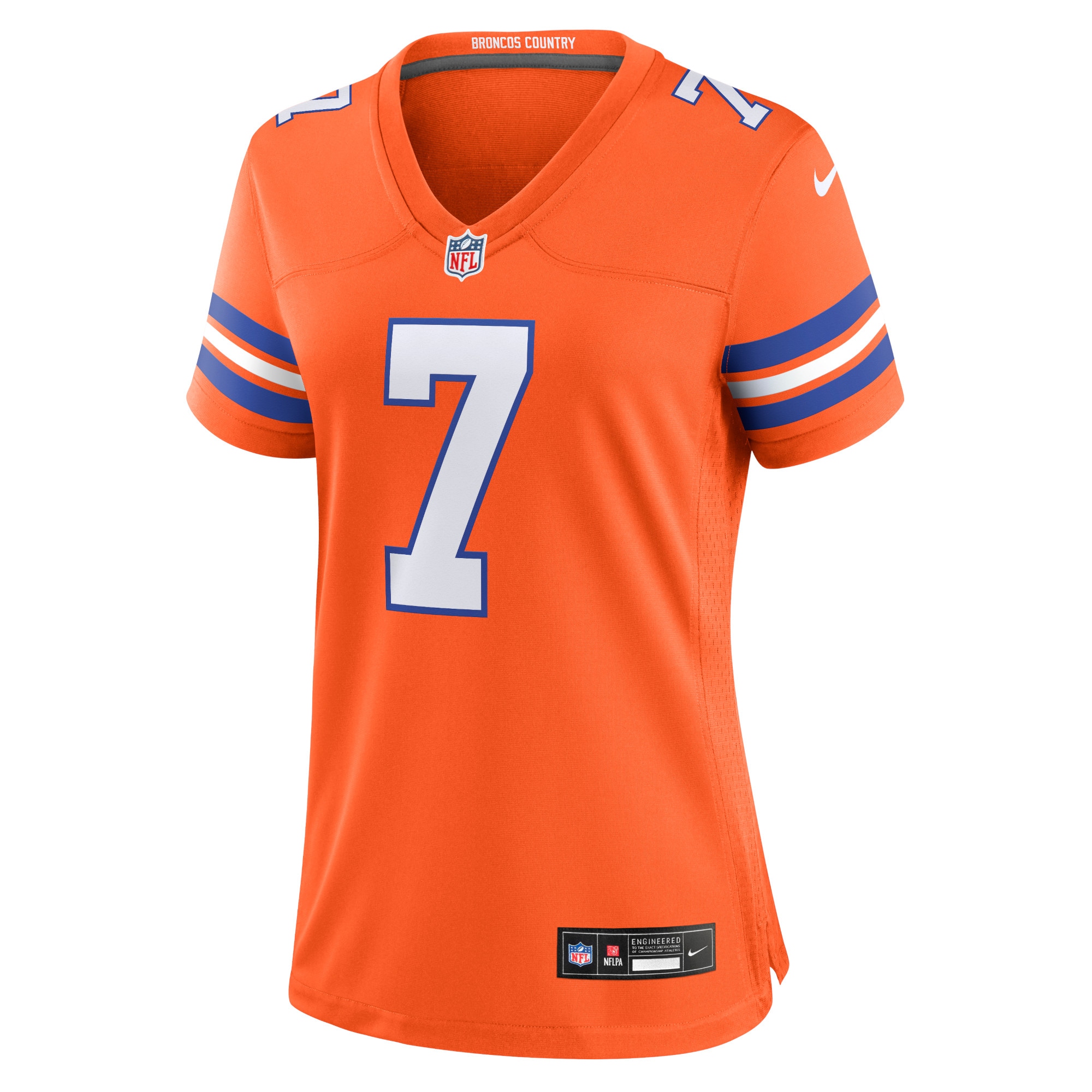 Denver Broncos John Elway Orange Mile High Collection 1977 Throwback Player Game NFL Jersey Women's