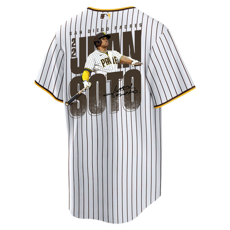 Juan Soto 22 San Diego Padres Signed Posture 2023 Home Player White MLB Jersey Men's
