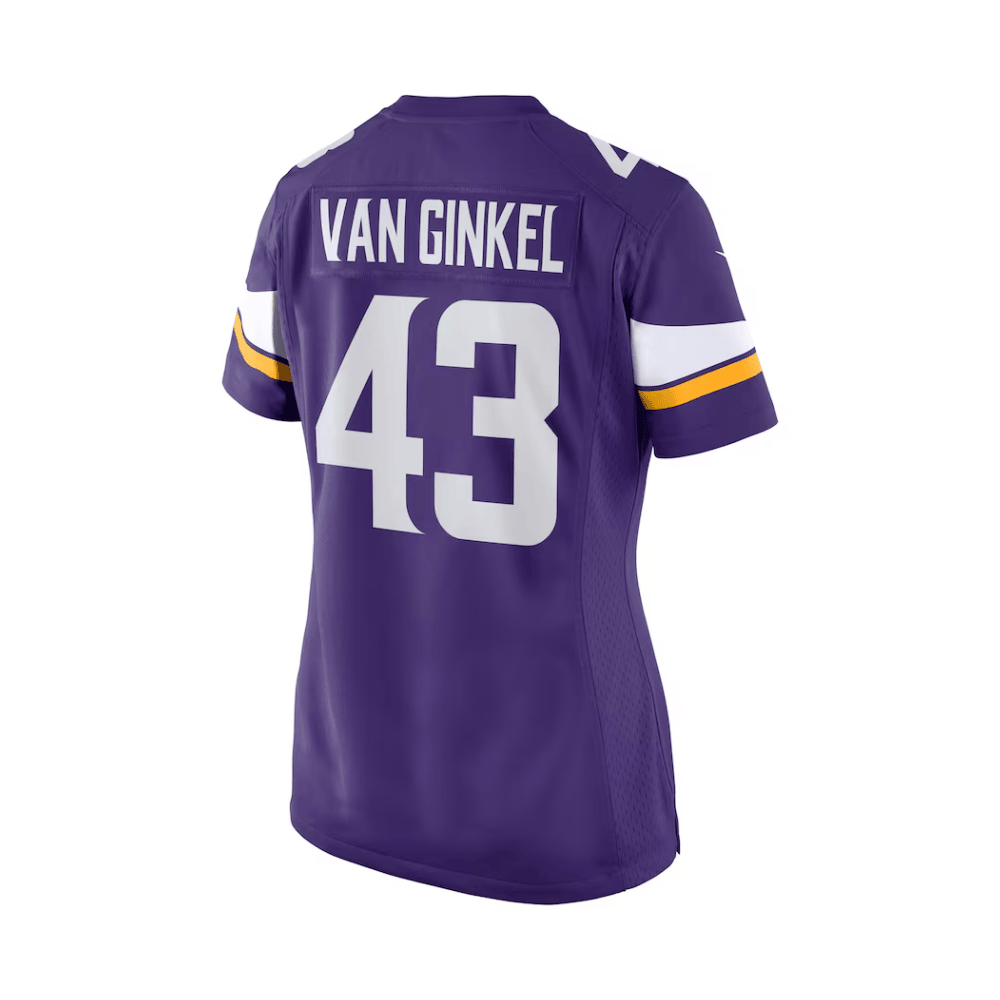 Andrew Van Ginkel 43 Minnesota Vikings 2025 Pro Bowl Patch Game Purple NFL Jersey Women's
