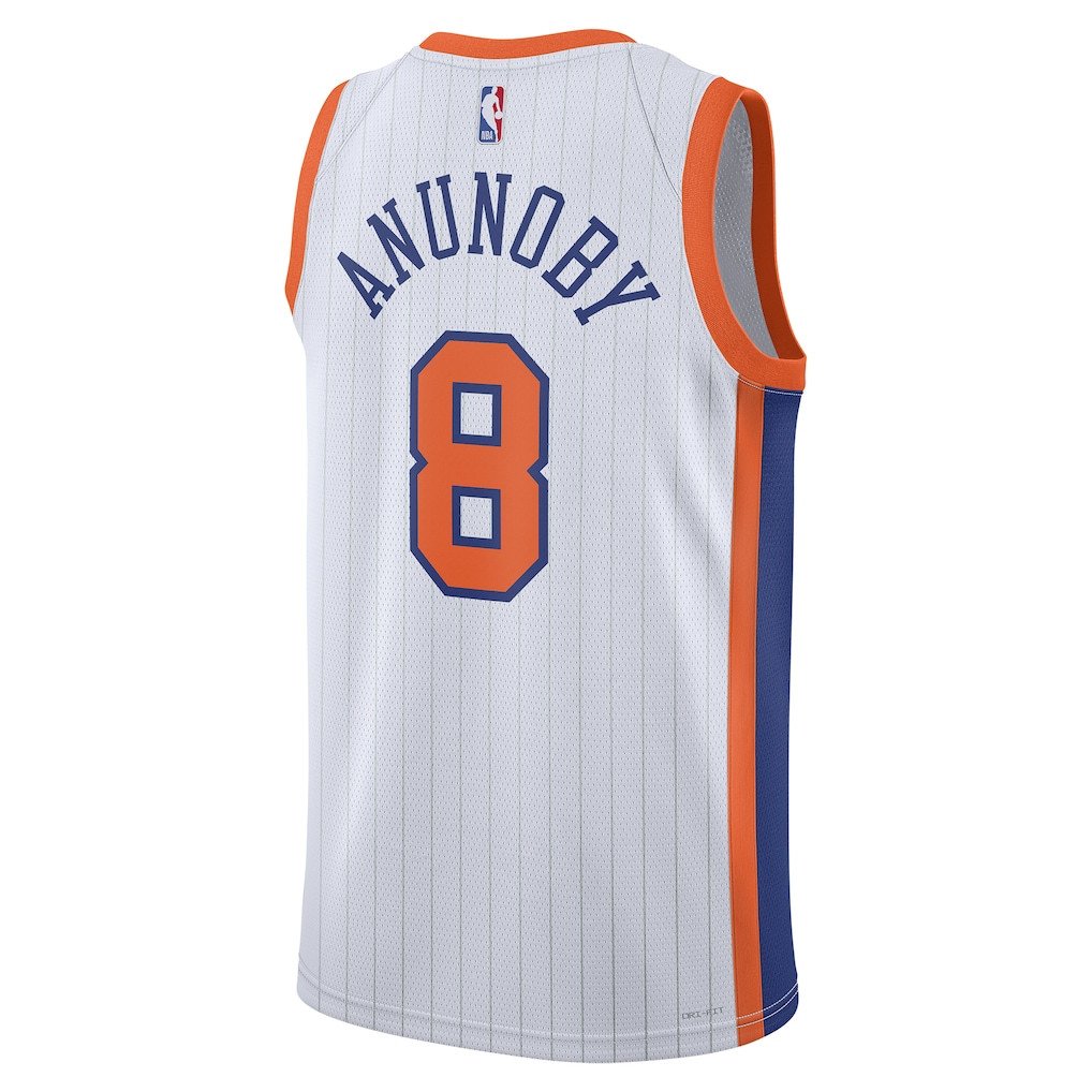 OG Anunoby 8 New York Knicks Unisex 2024/25 Swingman Player City Editio White NBA Jersey Unisex