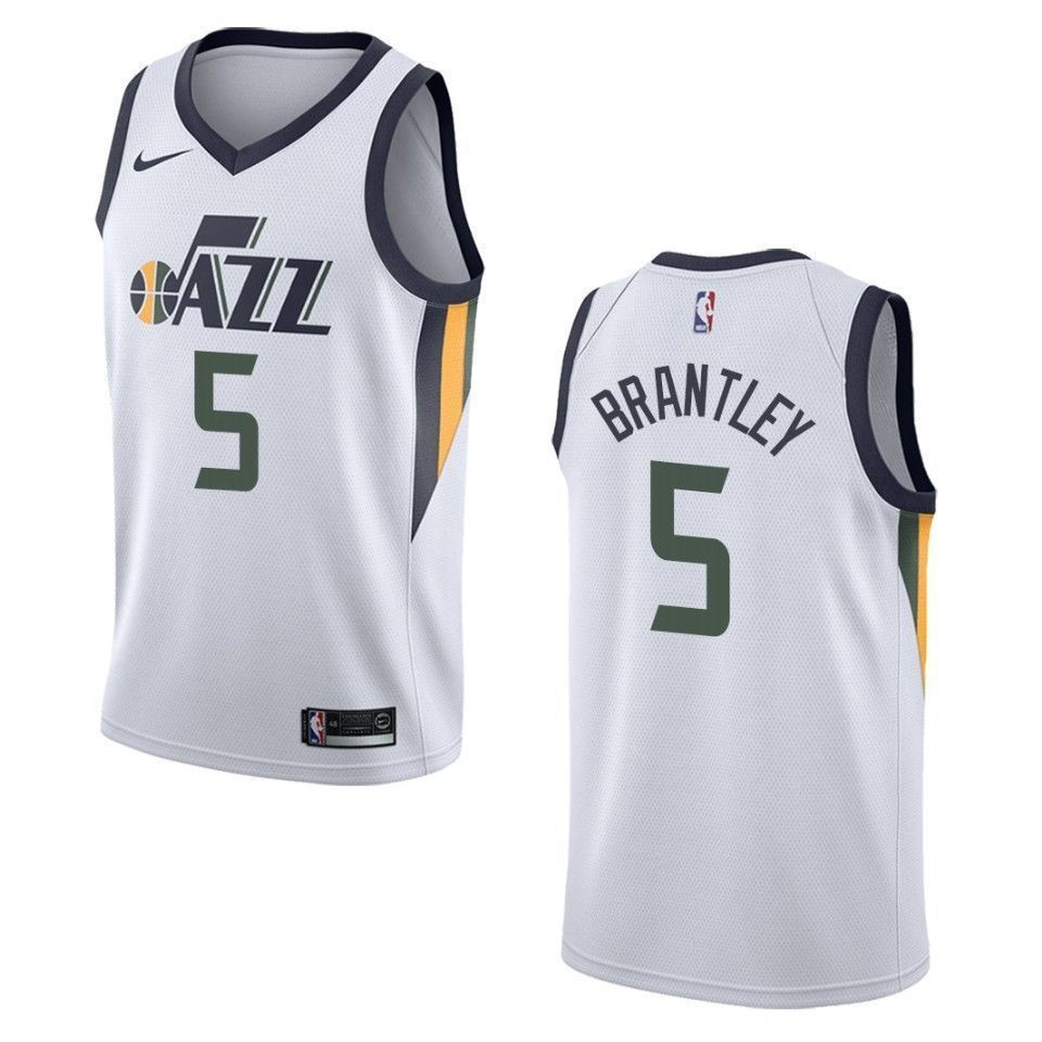 Utah Jazz 5 Jarrell Brantley Association Swingman White NBA Jersey Men's