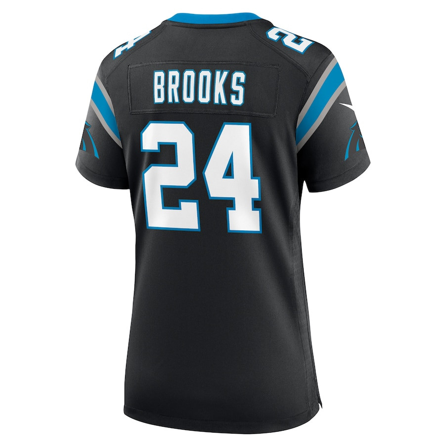 Jonathon Brooks 24 Carolina Panthers Game Black NFL Jersey Women's