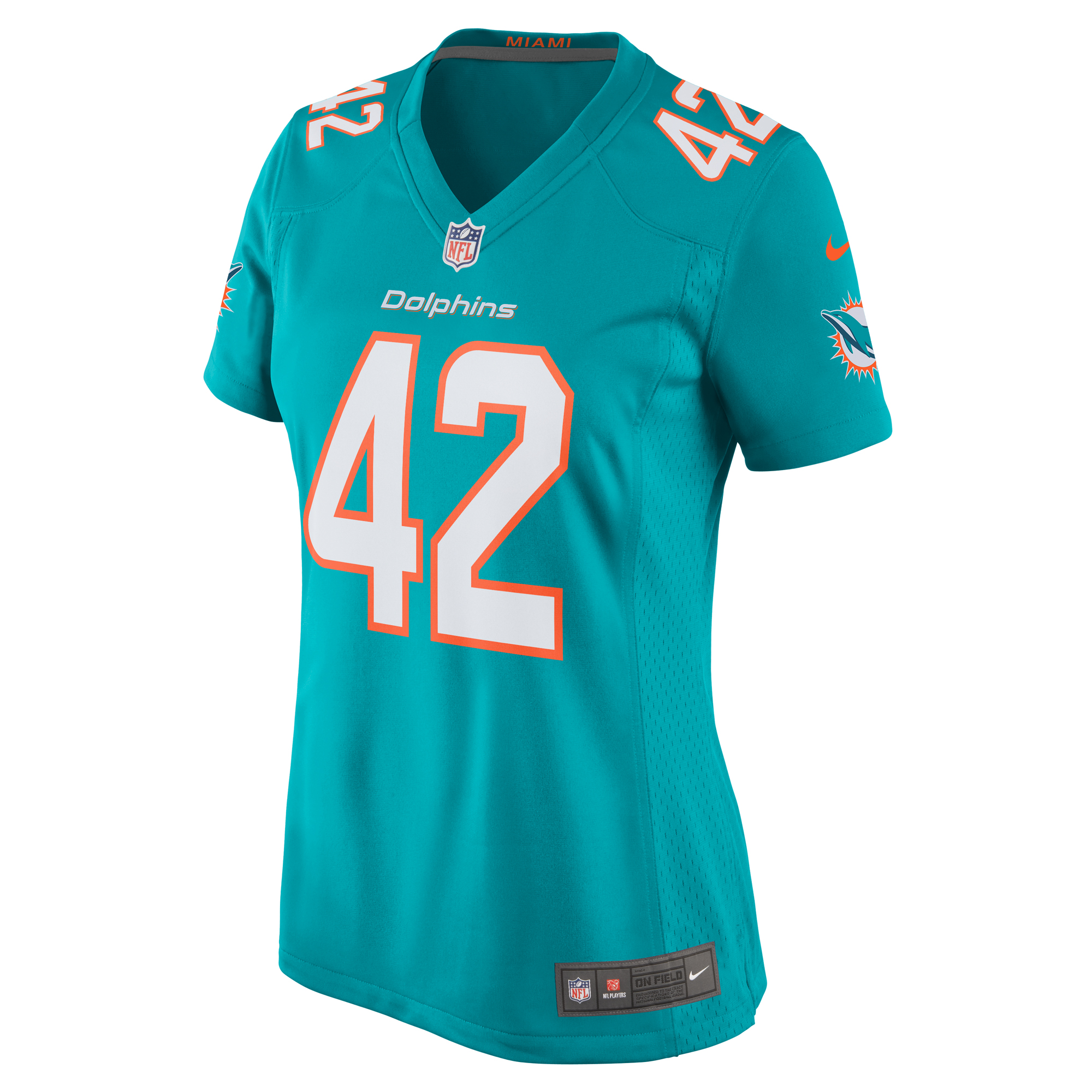 Miami Dolphins Joshua Kalu Aqua Team Game NFL Jersey Women's