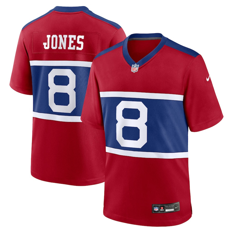Daniel Jones 8 New York Giants Alternate Game Century Red NFL Jersey Men's