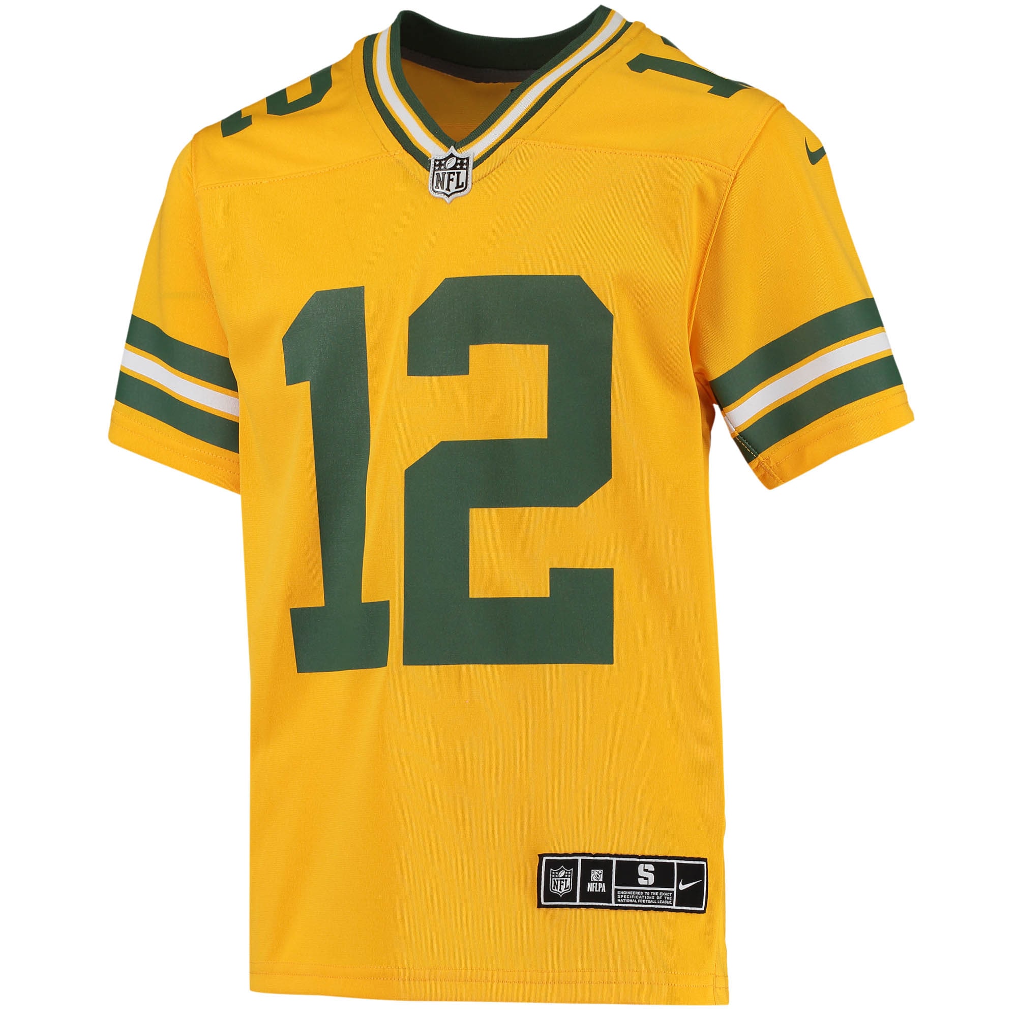 Green Bay Packers Aaron Rodgers Gold Inverted Team Game NFL Jersey Youth