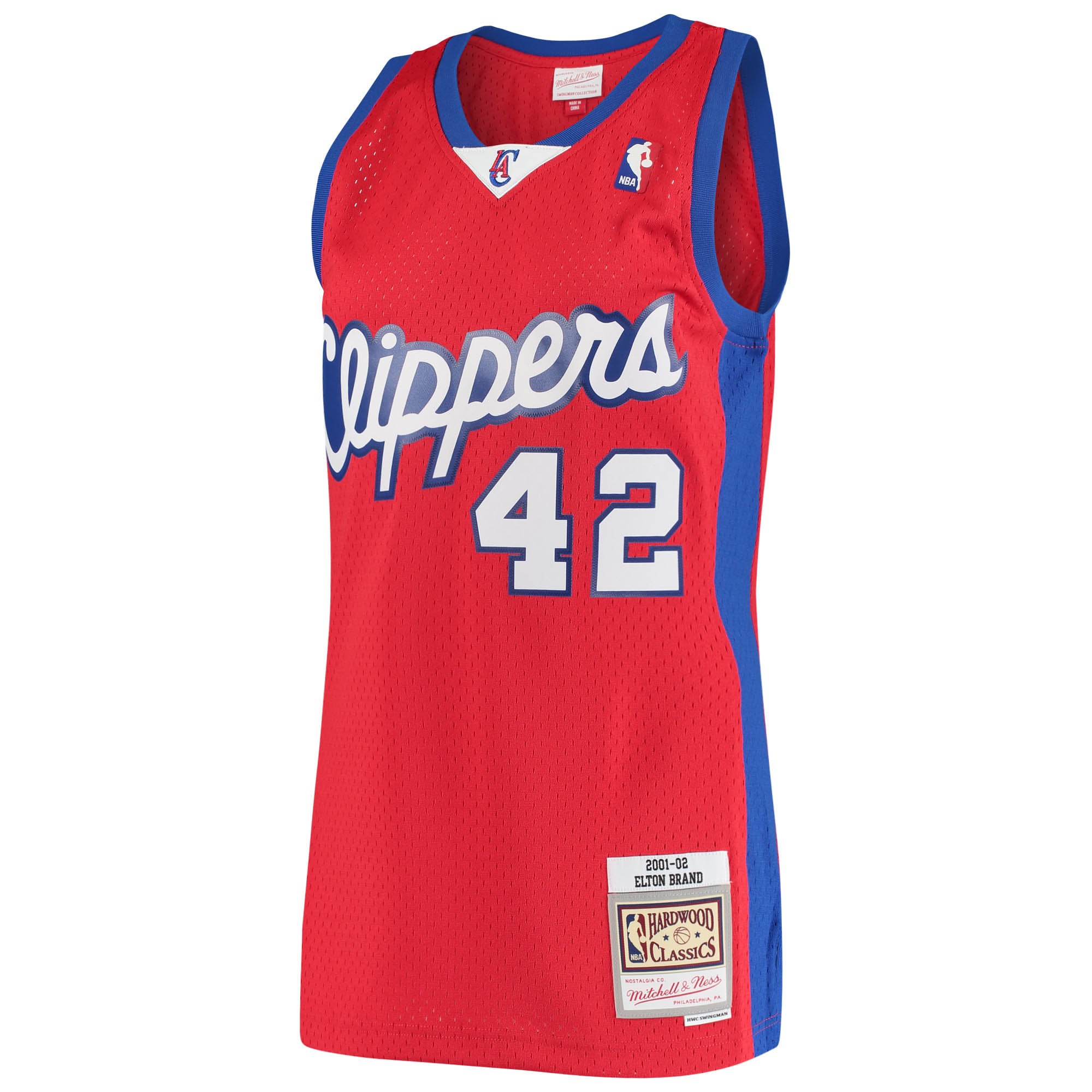 Mitchell Ness Elton Brand Red Los Angeles Clippers 2000/01 Hardwood Classics Swingman Statement Edition NBA Jersey Men's