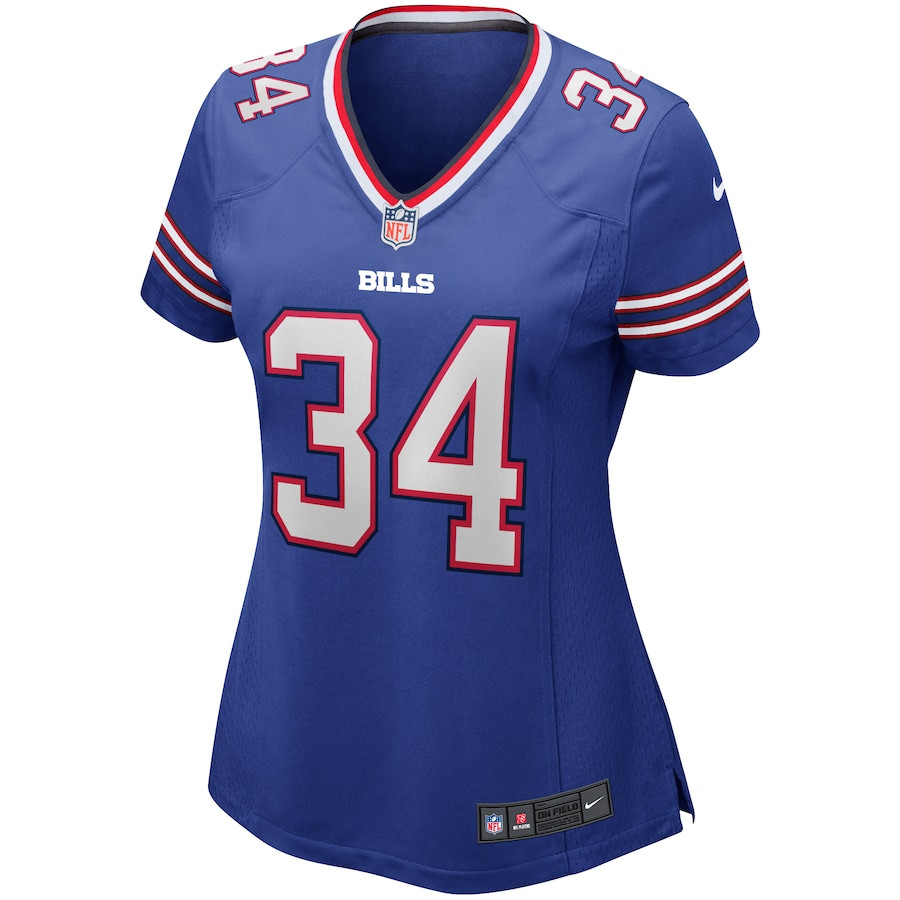 Thurman Thomas 34 Buffalo Bills Game Retired Royal NFL Jersey Women's