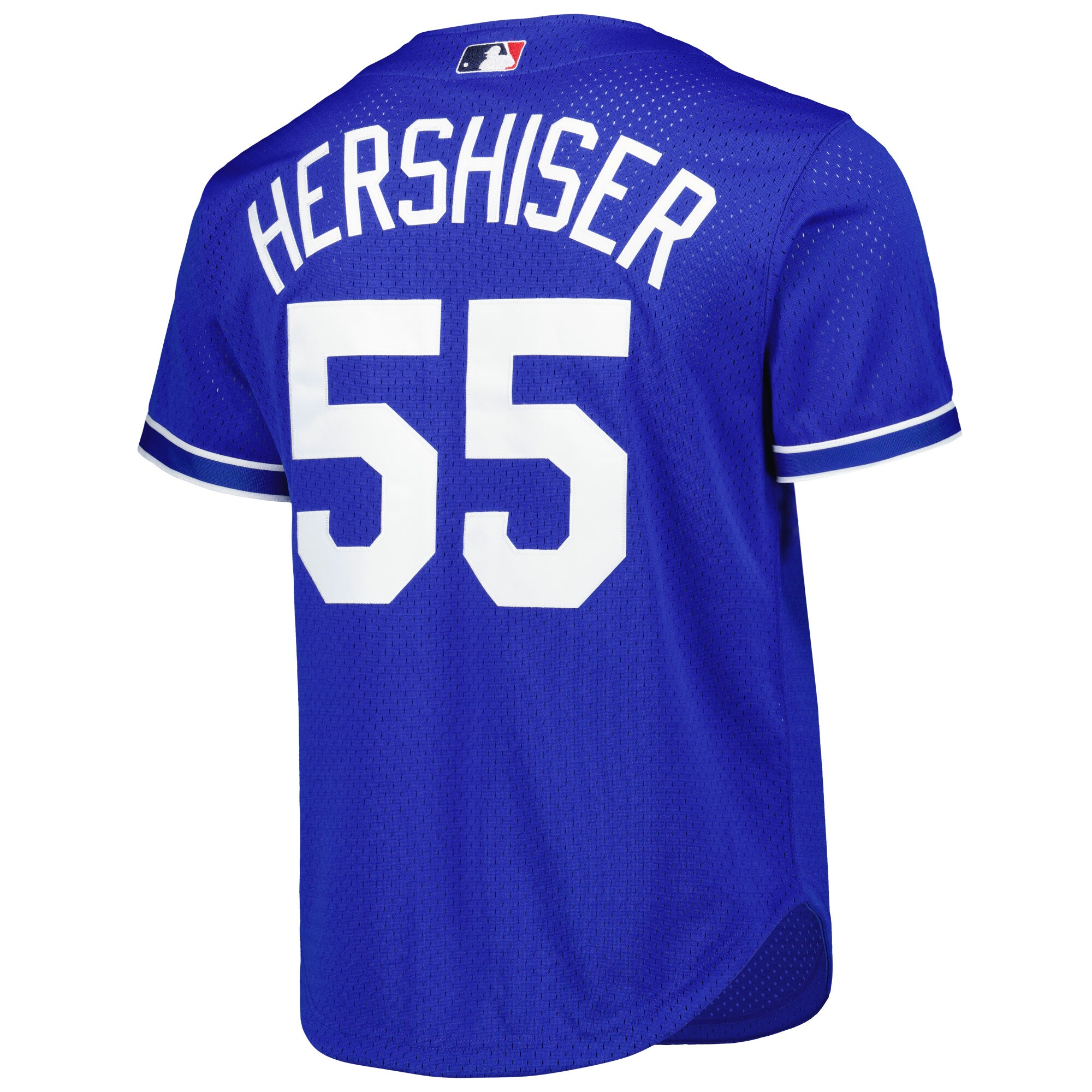 Los Angeles Dodgers Orel Hershiser Mitchell Ness Royal Cooperstown Collection Mesh Batting Practice Button-Up MLB Jersey Men's