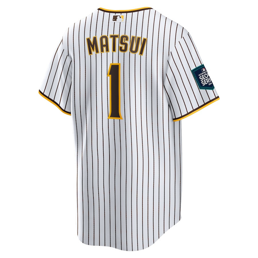 Yuki Matsui 1 San Diego Padres 2024 World Tour Seoul Series Home White MLB Jersey Men's