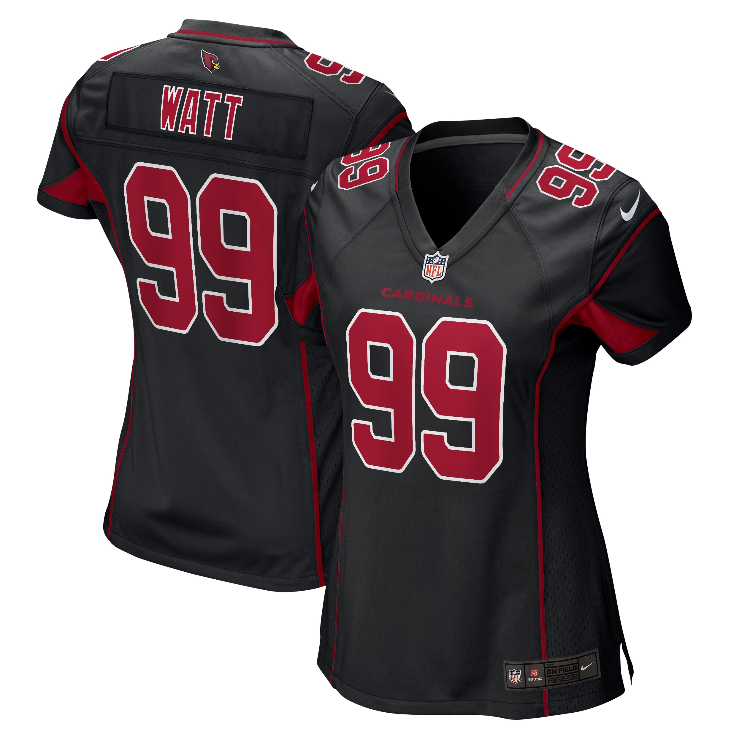 Arizona Cardinals J.J. Watt Black 2nd Alternate Game NFL Jersey Women's