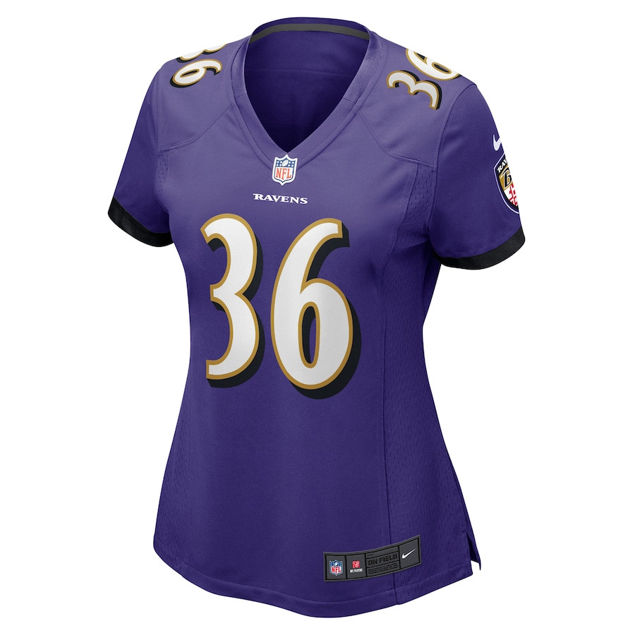 Owen Wright 36 Baltimore Ravens Game Purple NFL Jersey Women's