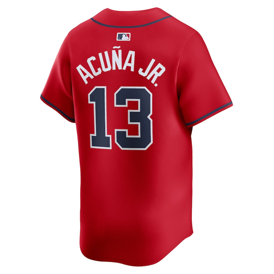 Ronald Acu?a Jr. 13 Atlanta Braves Alternate Limited Player Red MLB Jersey Men's