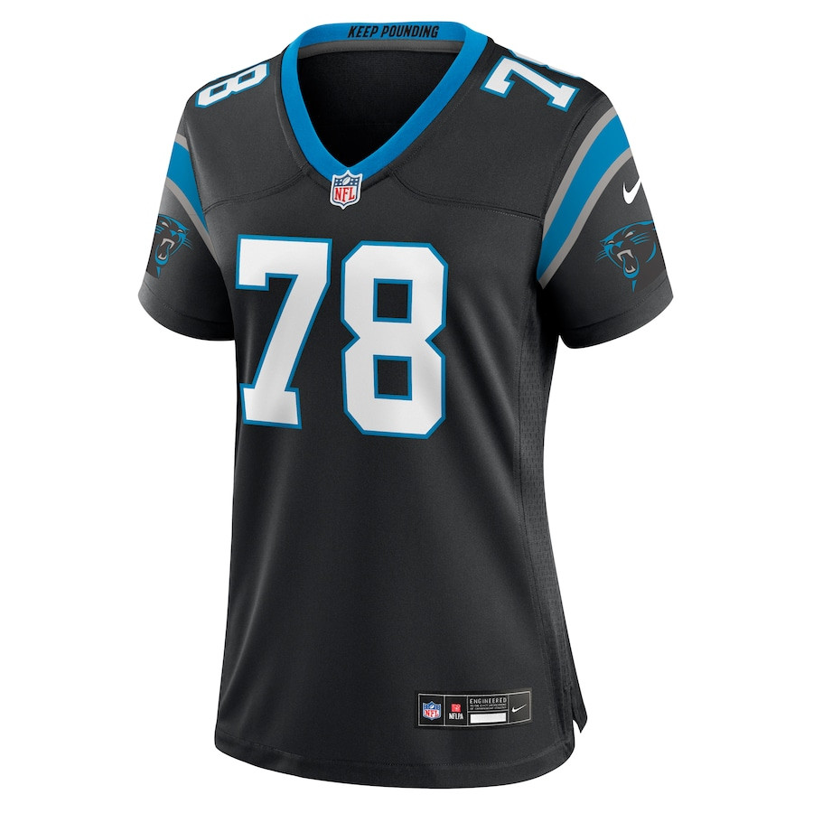 Jayden Peevy 78 Carolina Panthers Game Black NFL Jersey Women's