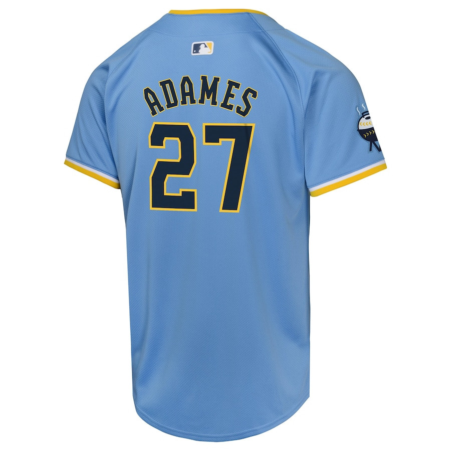 Willy Adames 27 Milwaukee Brewers City Connect Limited Powder Blue MLB Jersey Youth
