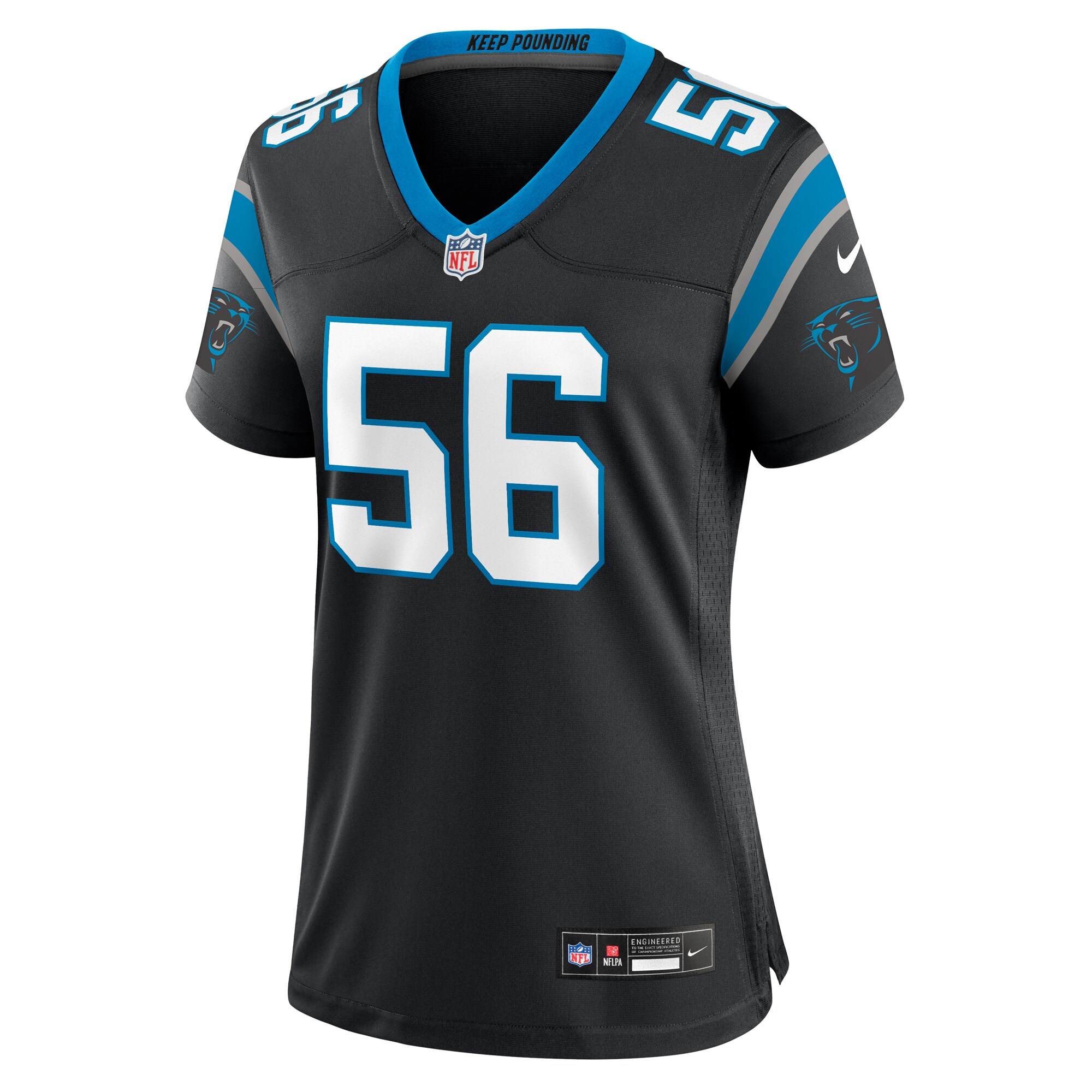 Carolina Panthers Trevin Wallace Black Game NFL Jersey Women's
