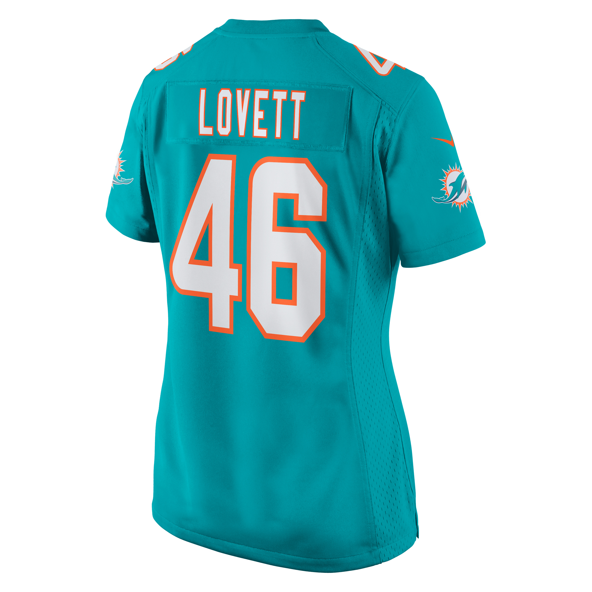 Miami Dolphins John Lovett Aqua Game Player NFL Jersey Women's