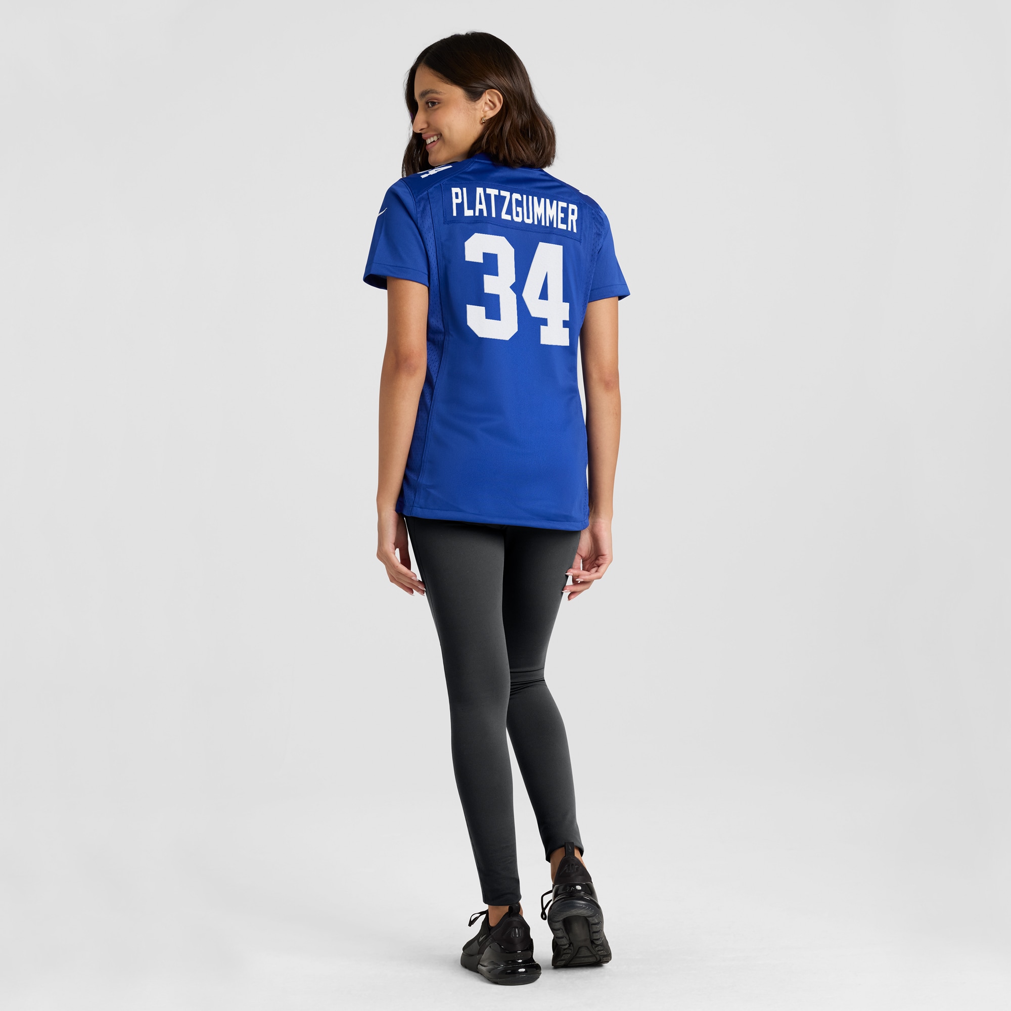 New York Giants Sandro Platzgummer Royal Game Player NFL Jersey Women's