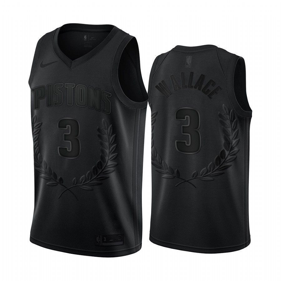 Ben Wallace 3 Detroit Pistons Black Retired Number NBA Jersey Men's