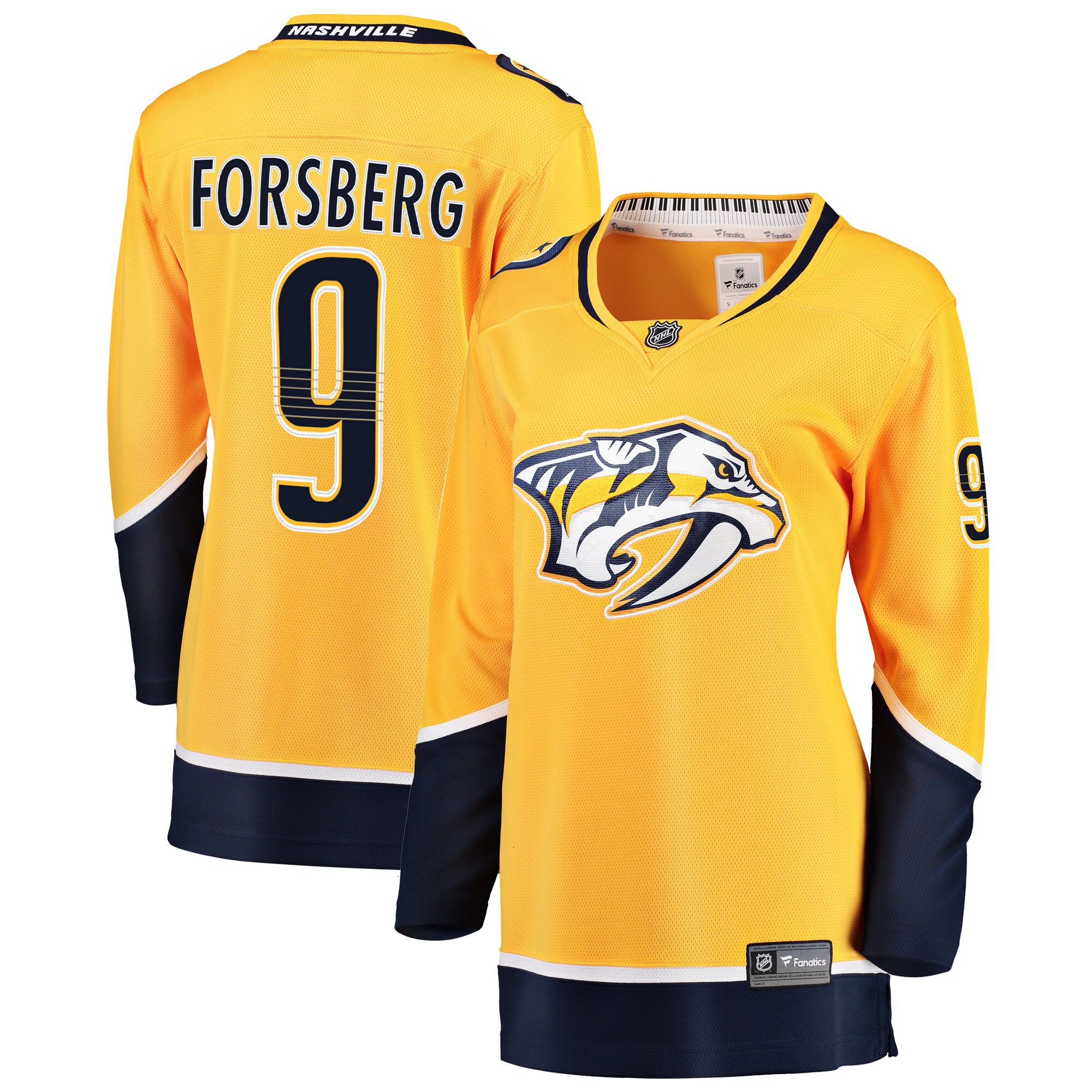 Nashville Predators Filip Forsberg Gold Breakaway Player NHL Jersey Women's