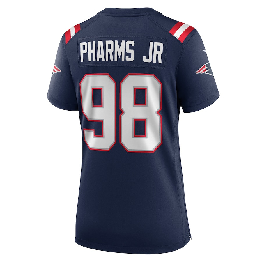Jeremiah Pharms Jr. 98 New England Patriots Team Game Navy NFL Jersey Women's