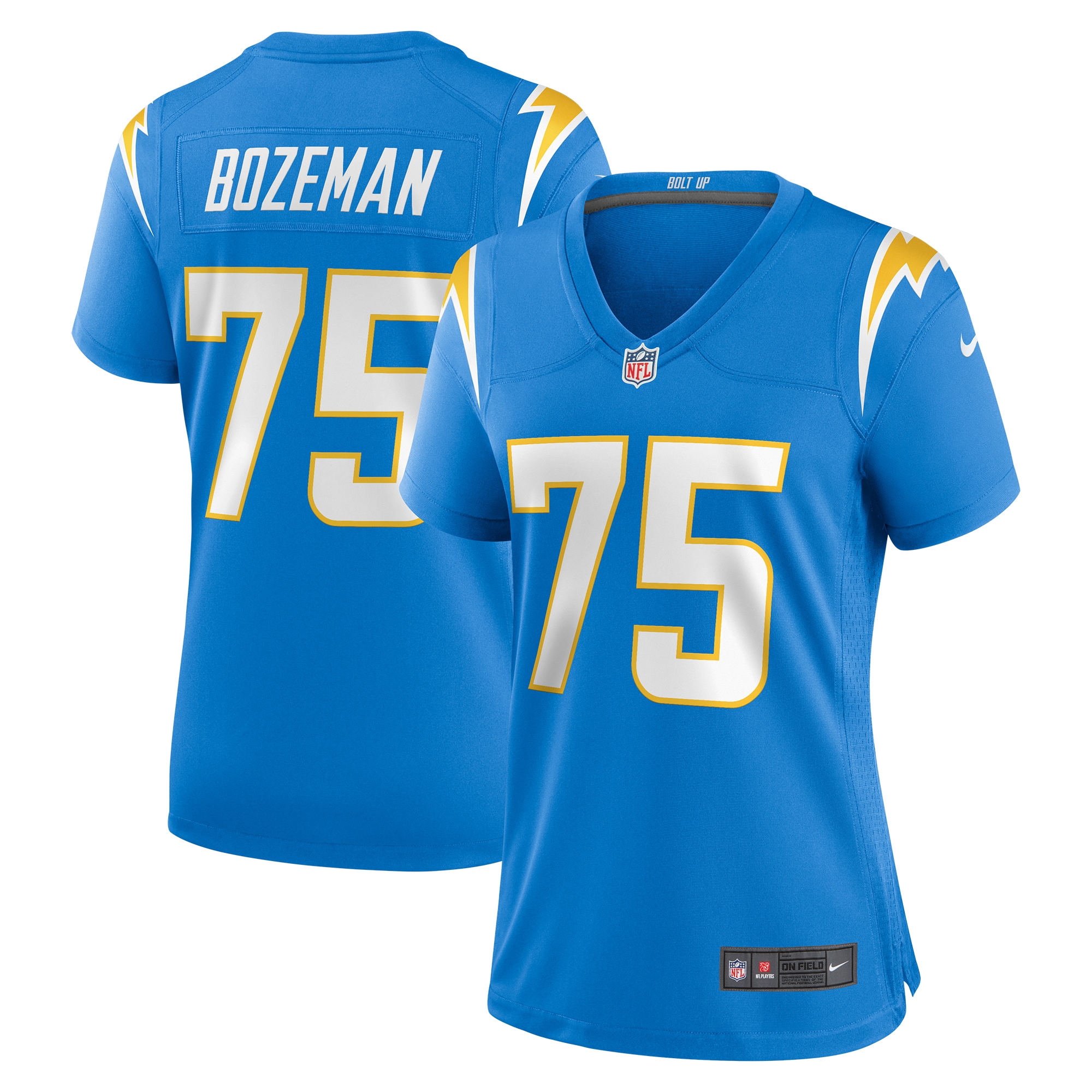 Los Angeles Chargers Bradley Bozeman Powder Blue Game NFL Jersey Women's