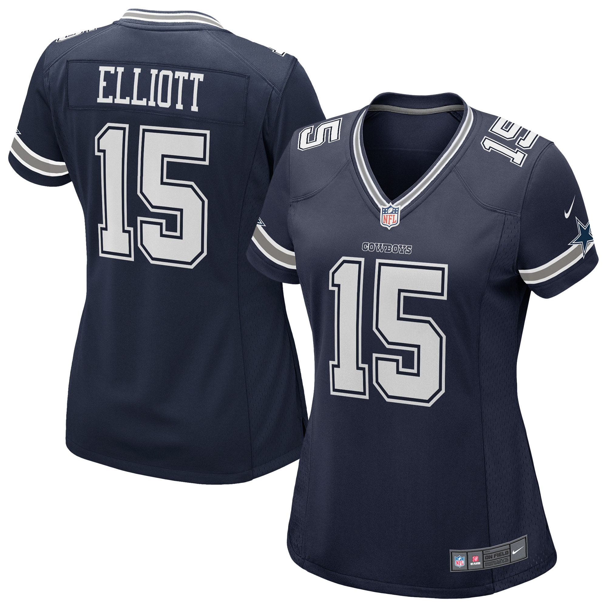 Dallas Cowboys Ezekiel Elliott Navy Game NFL Jersey Women's