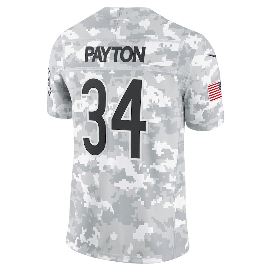 Walter Payton 34 Chicago Bears 2024 Salute to Service Retired Player Limited Arctic Camo NFL Jersey Men's
