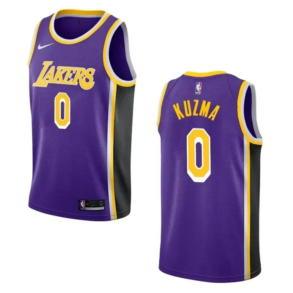 Los Angeles Lakers 0 Kyle Kuzma Statement Swingman Purple NBA Jersey Men's