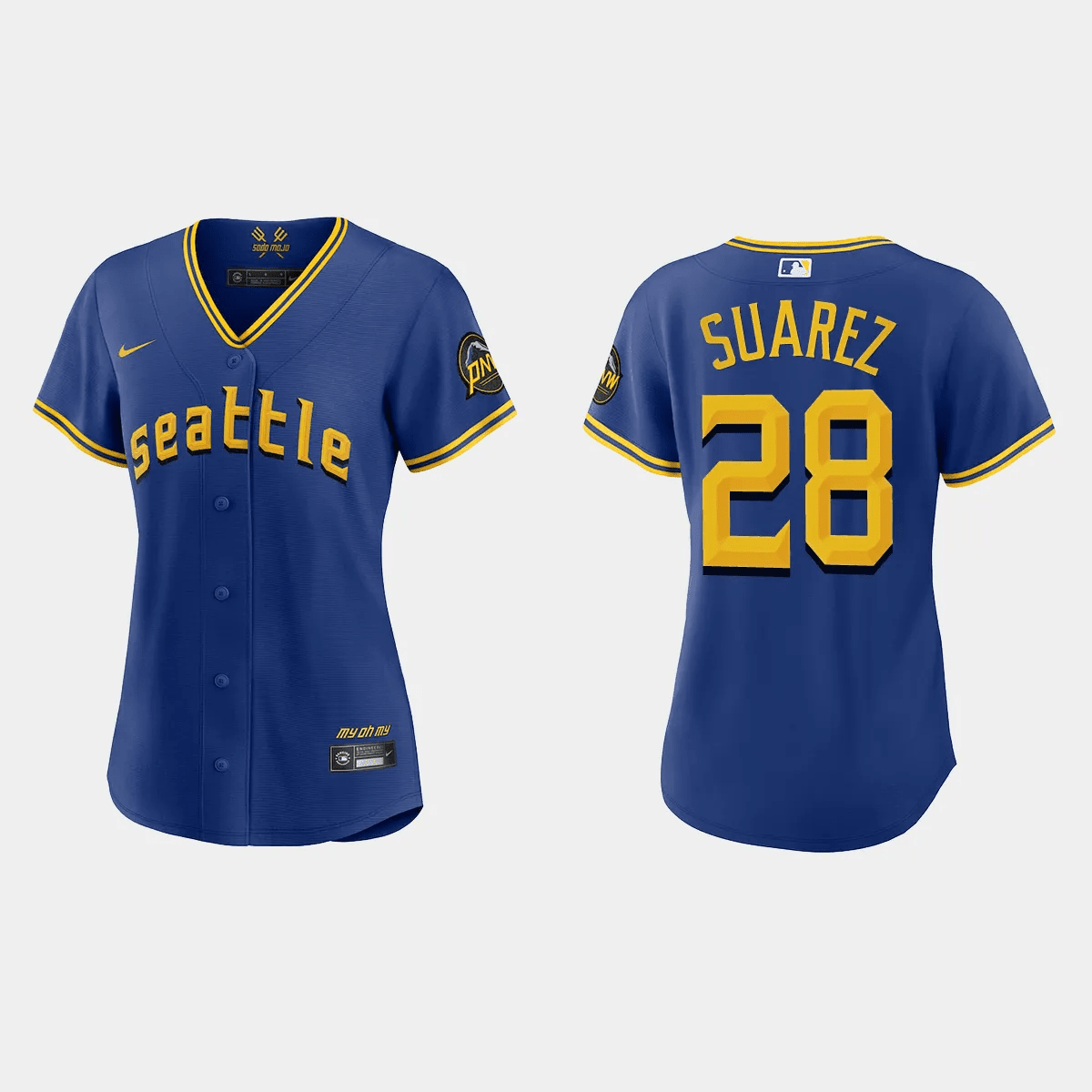 Eugenio Suarez 28 Seattle Mariners 2023 City Connect Game Royal MLB Jersey Women's