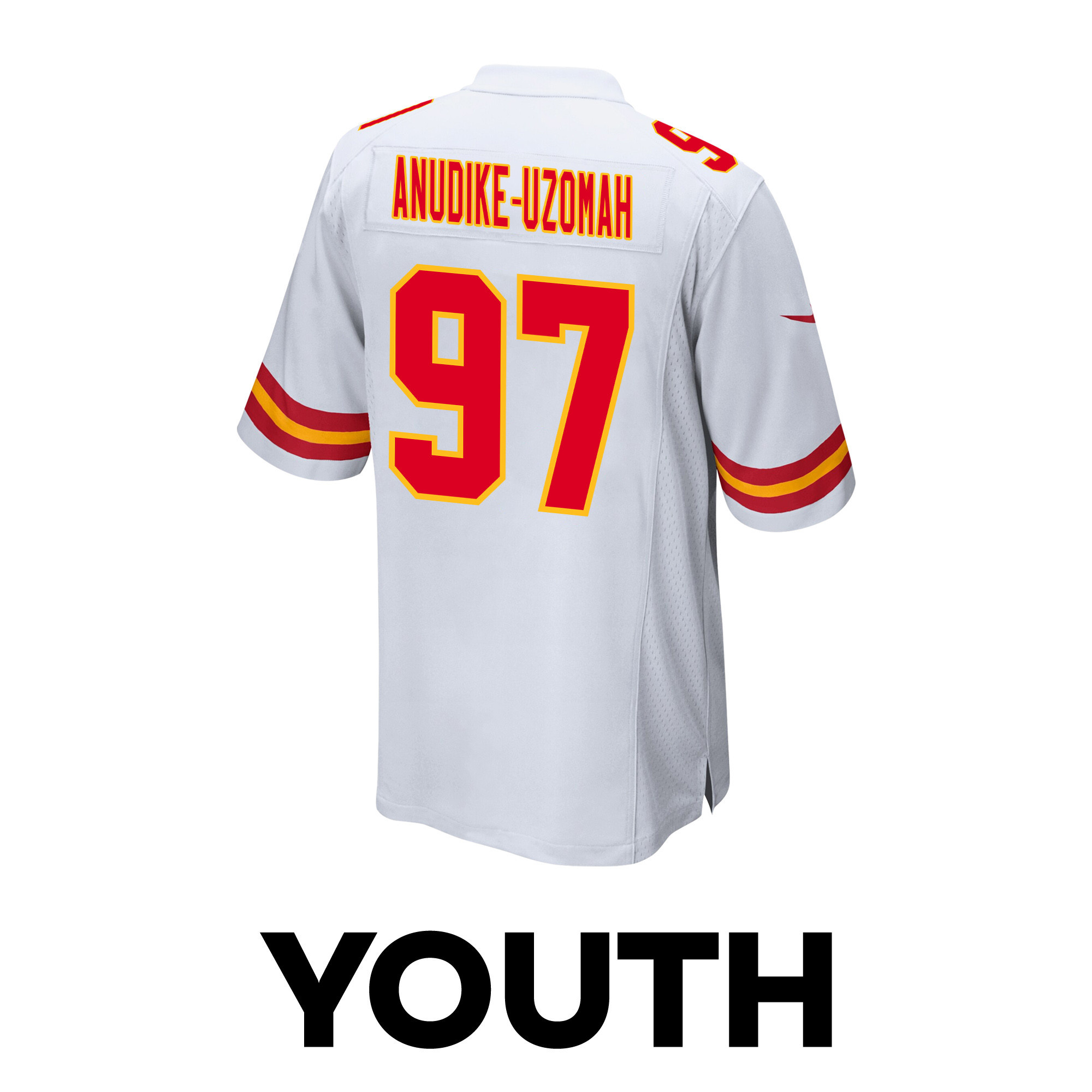 Felix Anudike-Uzomah 97 Kansas City Chiefs Super Bowl LVIII Champions 4X Game White NFL Jersey Youth
