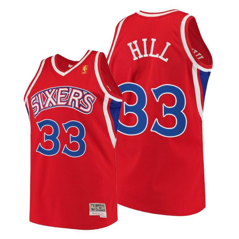 George Hill Philadelphia 76ers Red Throwback 90s HWC Swingman NBA Jersey Men's