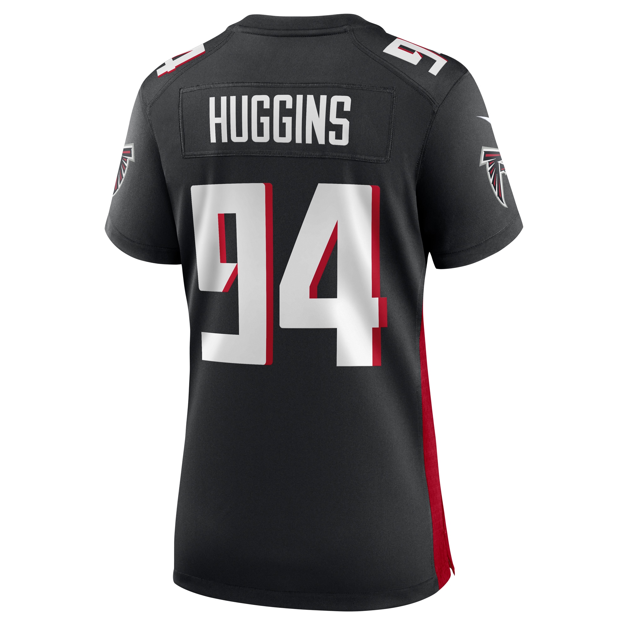 Atlanta Falcons Albert Huggins Black Team Game NFL Jersey Women's