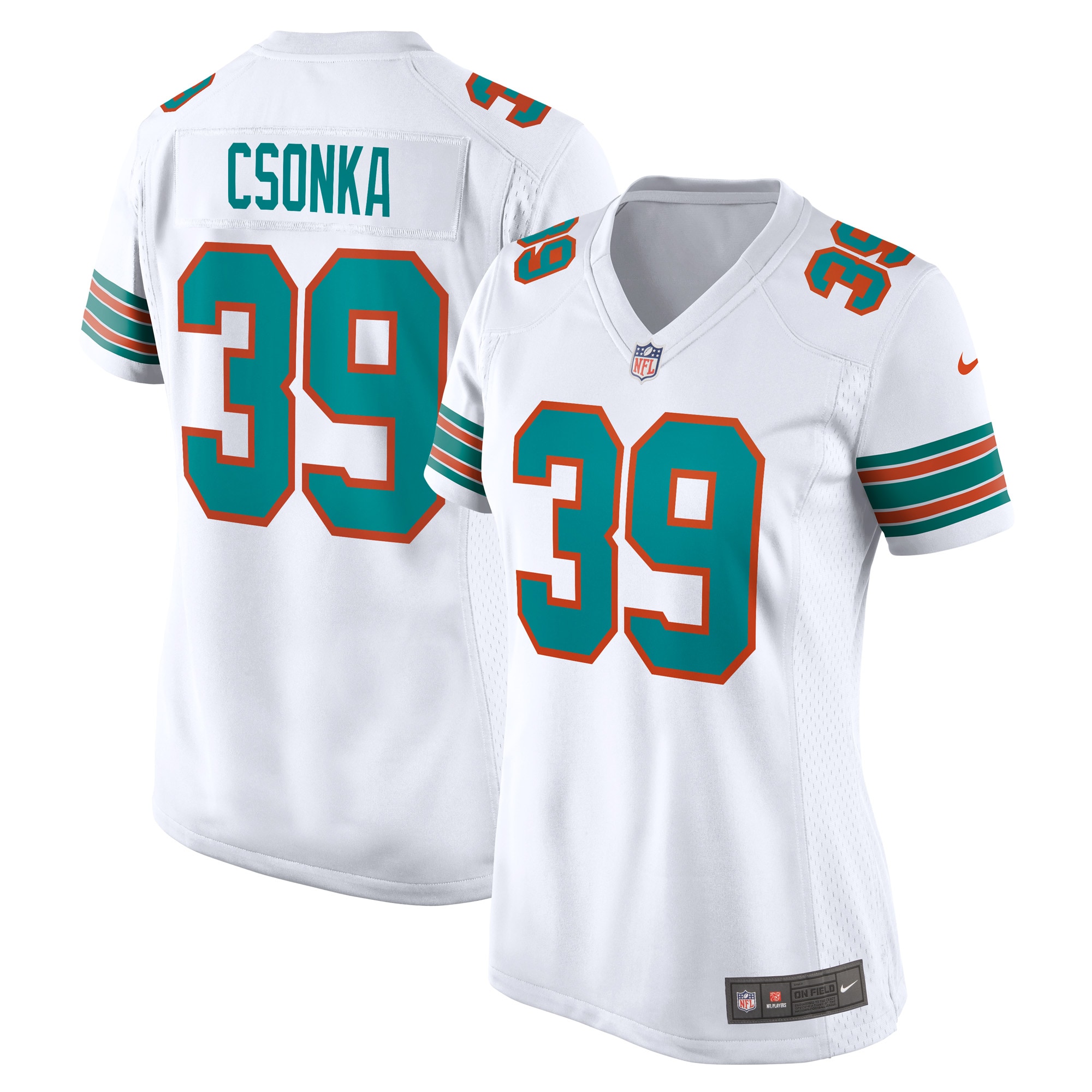 Miami Dolphins Larry Csonka White Retired Player NFL Jersey Women's