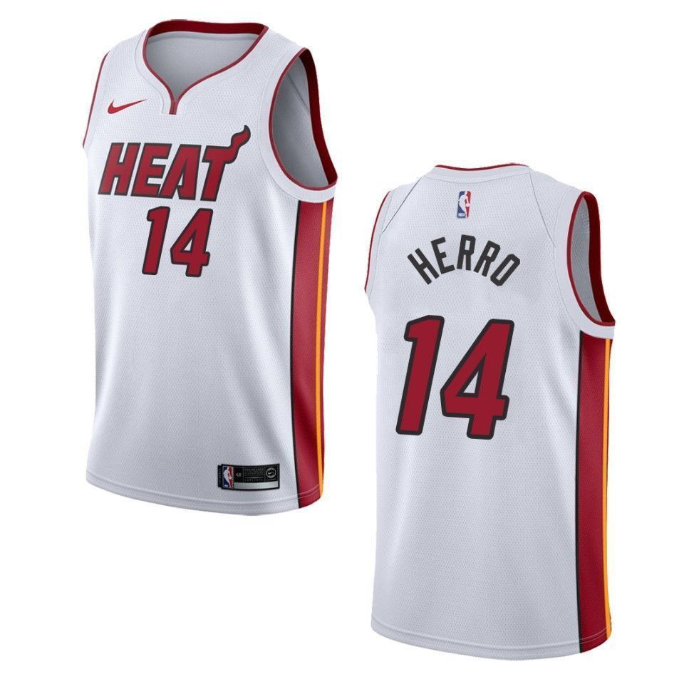 Miami Heat 14 Tyler Herro Association Swingman White NBA Jersey Men's